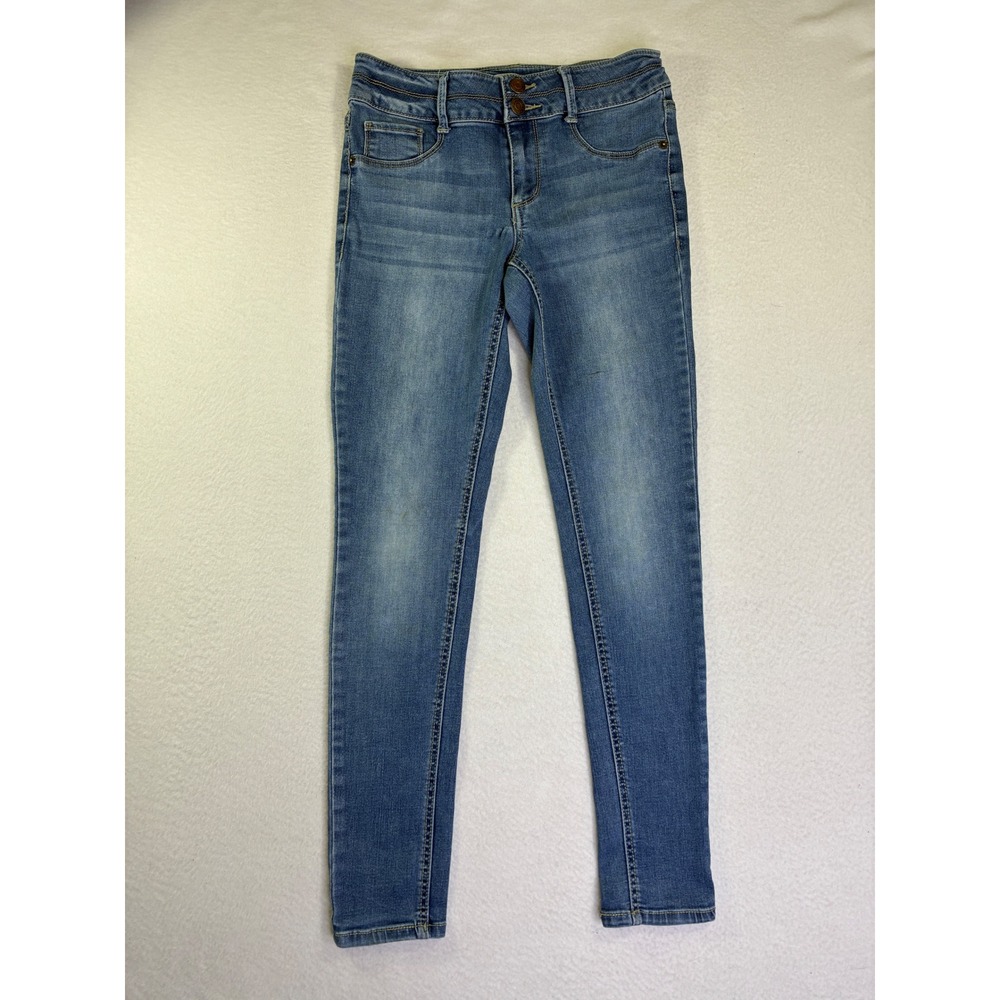 Mudd Girls Mid-Rise Jean Leggings Medium Wash Blue Skinny Stretch Size 14